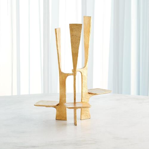 Triune Candleholder-Gold Leaf
