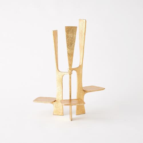 Triune Candleholder-Gold Leaf