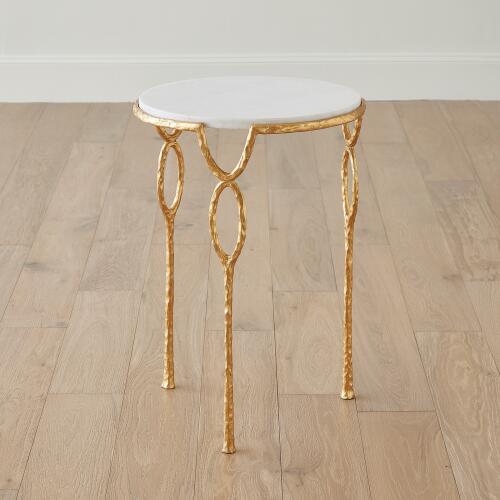 Chiseled Loop Table-Gold Leaf