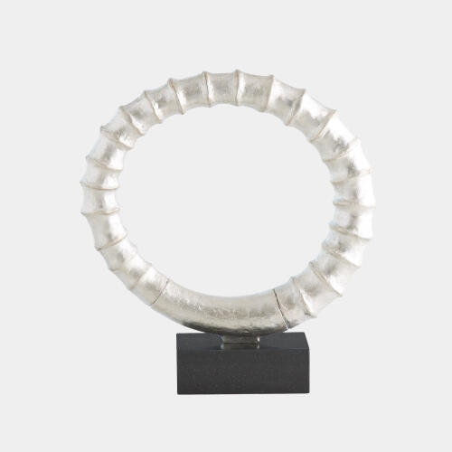 Infinity Horn Sculpture-Silver Leaf