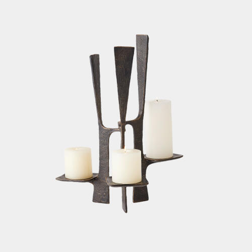 Triune Candleholder-Bronze