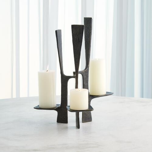 Triune Candleholder-Bronze