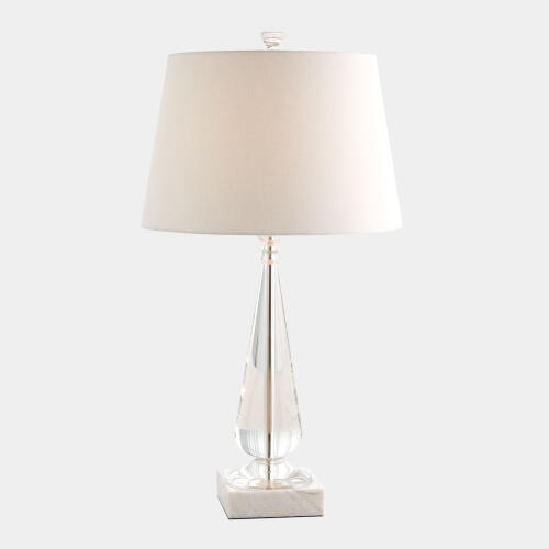 Miranda Tapered Crystal Lamp w/Marble Base