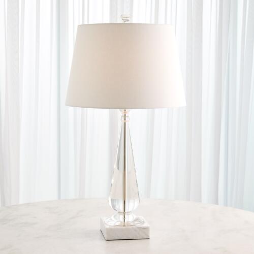 Tapered Crystal Lamp w/Marble Base