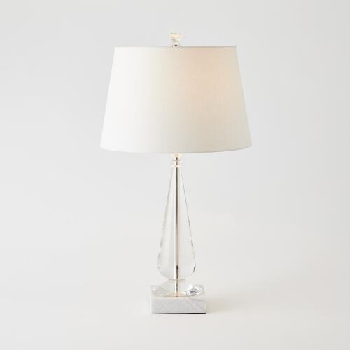 Tapered Crystal Lamp w/Marble Base