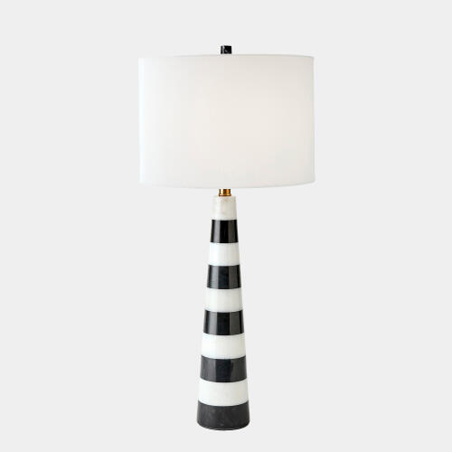 Pinnacle Marble Lamp-Black/White