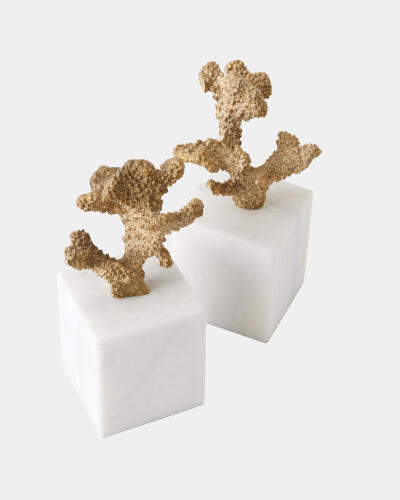 Coral Sculptures-Pair-Brass
