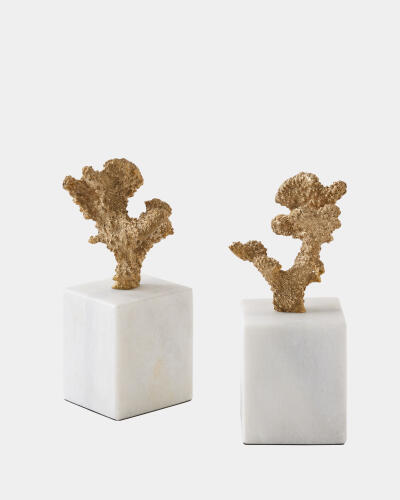 Coral Sculptures-Pair-Brass