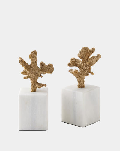 Coral Sculptures-Pair-Brass