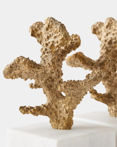 Coral Sculptures-Pair-Brass