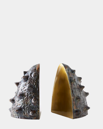 Biomorphic Bookends-Bronze/Brass
