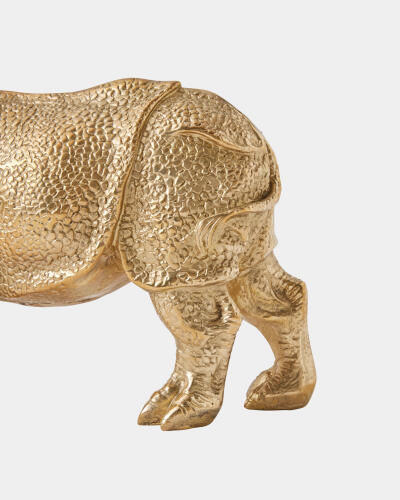 Rhino Sculpture-Brass