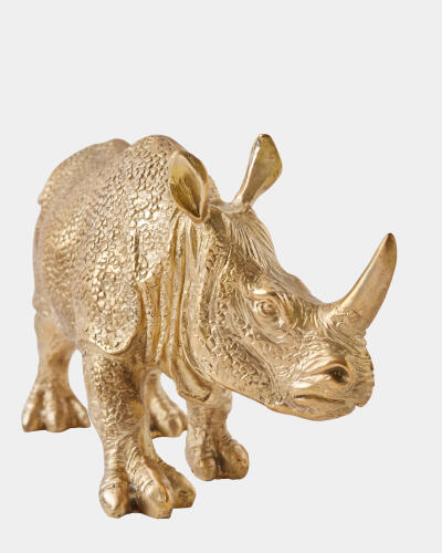 Rhino Sculpture-Brass