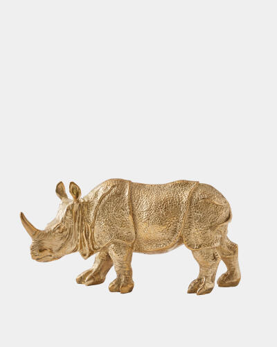 Rhino Sculpture-Brass