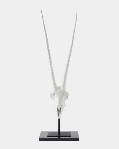 Gemsbok Skull Sculpture-Matte White