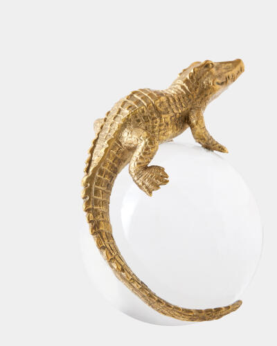 Alligator on Orb-Brass