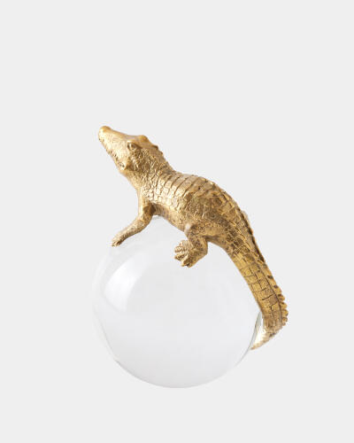 Alligator on Orb-Brass
