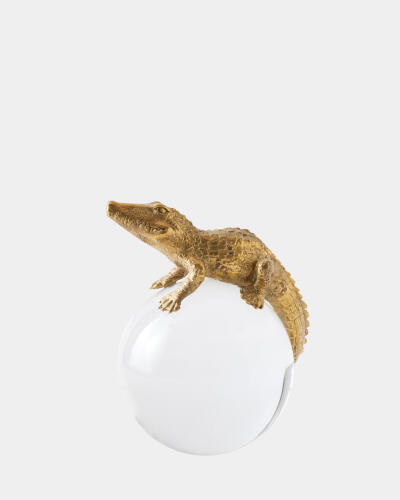 Alligator on Orb-Brass