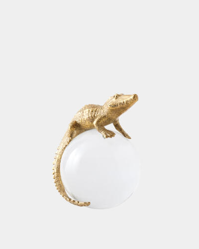 Alligator on Orb-Brass