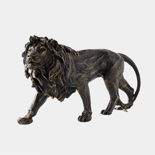 prowling lion sculpture-bronze