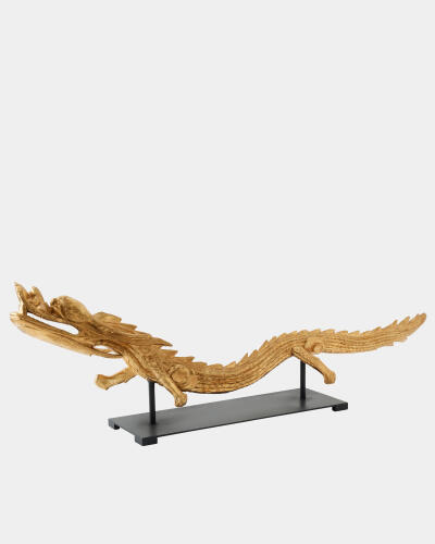 Dragon Sculpture on Stand-Gold Leaf