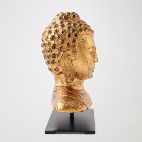 Buddah Sculpture-Antique Gold