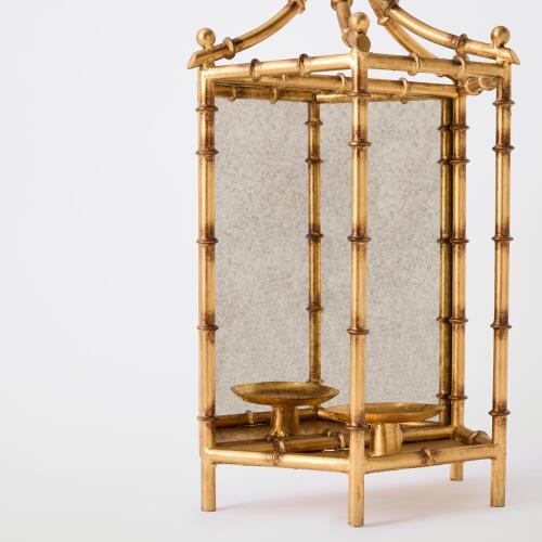 Bamboo Wall Lantern-Gold Leaf