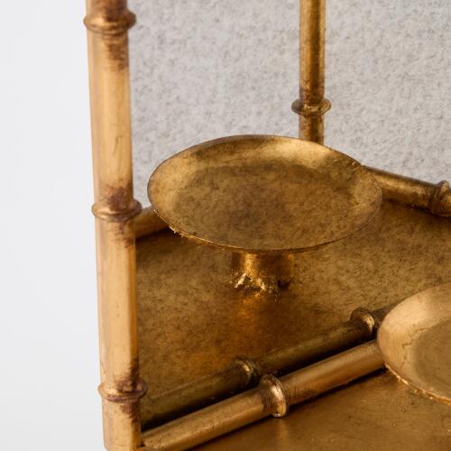 Bamboo Wall Lantern-Gold Leaf