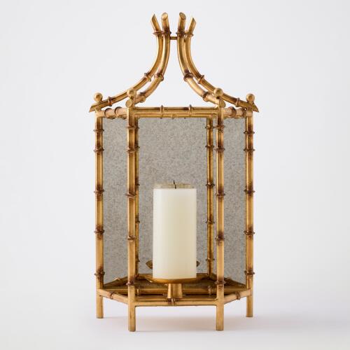 Bamboo Wall Lantern-Gold Leaf
