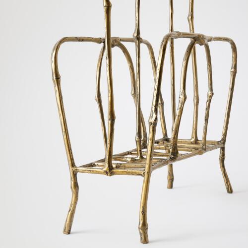 Bamboo Magazine Rack-Gold Leaf