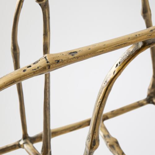 Bamboo Magazine Rack-Gold Leaf