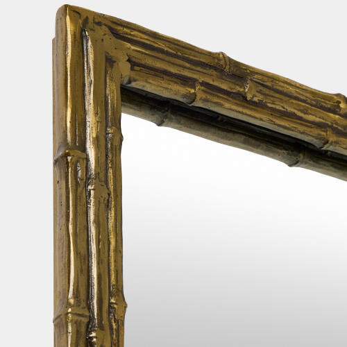 Bamboo Framed Mirror-Gold Leaf