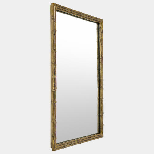 Bamboo Framed Mirror-Gold Leaf