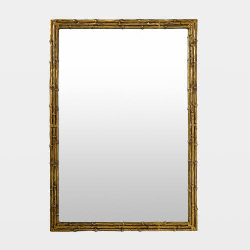bamboo framed mirror-gold leaf
