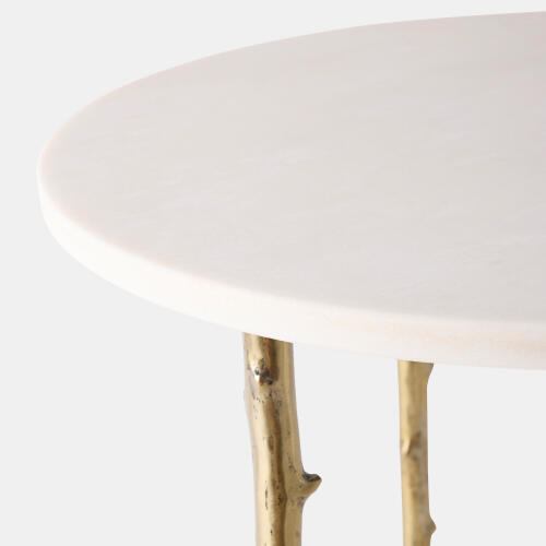Spina 3-Legged Side Table-Brass