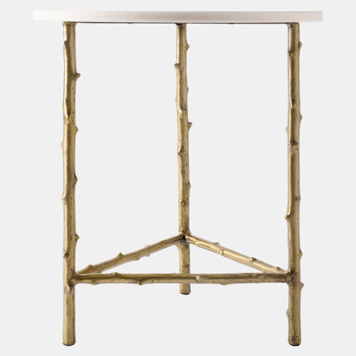 Spina 3-Legged Side Table-Brass
