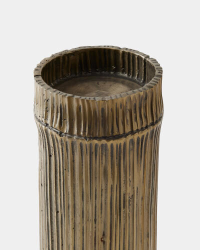 Bamboo Candle Holders-Faux Brass