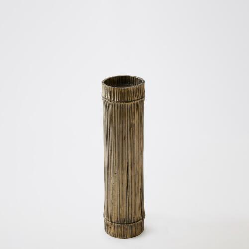 Bamboo Candle Holders-Faux Brass