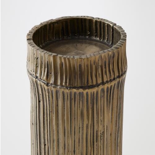 Bamboo Candle Holders-Faux Brass