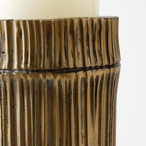 Bamboo Candle Holders-Faux Brass