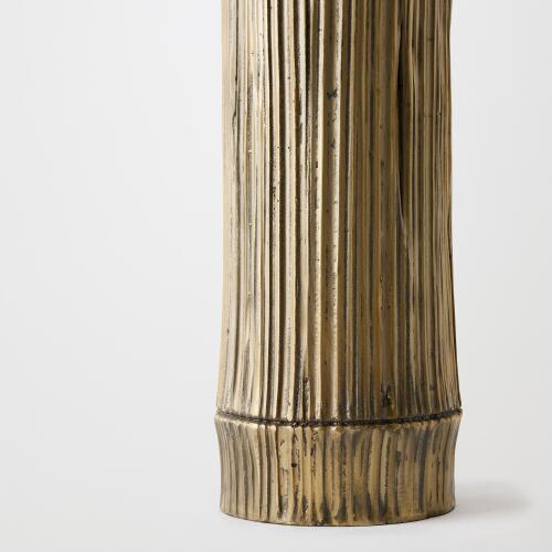 Bamboo Candle Holders-Faux Brass