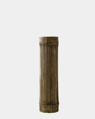 Bamboo Candle Holders-Faux Brass
