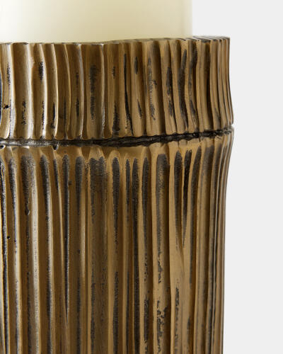 Bamboo Candle Holders-Faux Brass