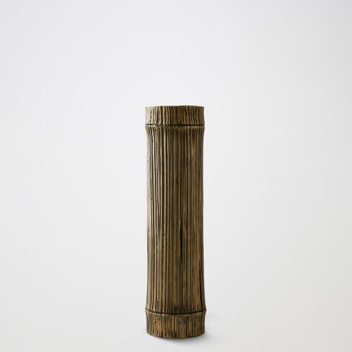 bamboo candle holders-faux brass