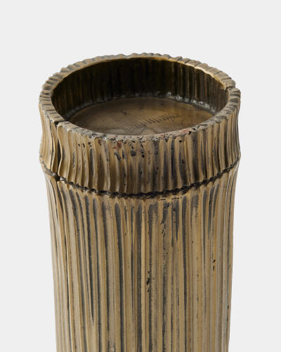 Bamboo Candle Holders-Faux Brass