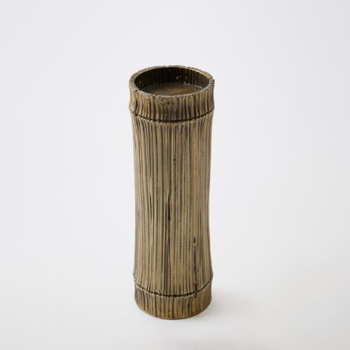 Bamboo Candle Holders-Faux Brass