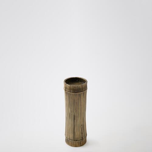 Bamboo Candle Holders-Faux Brass