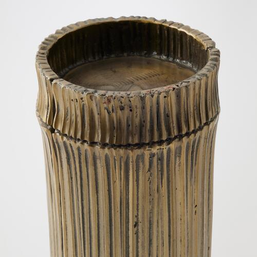 Bamboo Candle Holders-Faux Brass