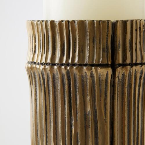 Bamboo Candle Holders-Faux Brass