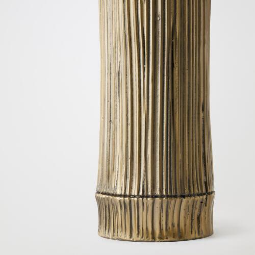 Bamboo Candle Holders-Faux Brass